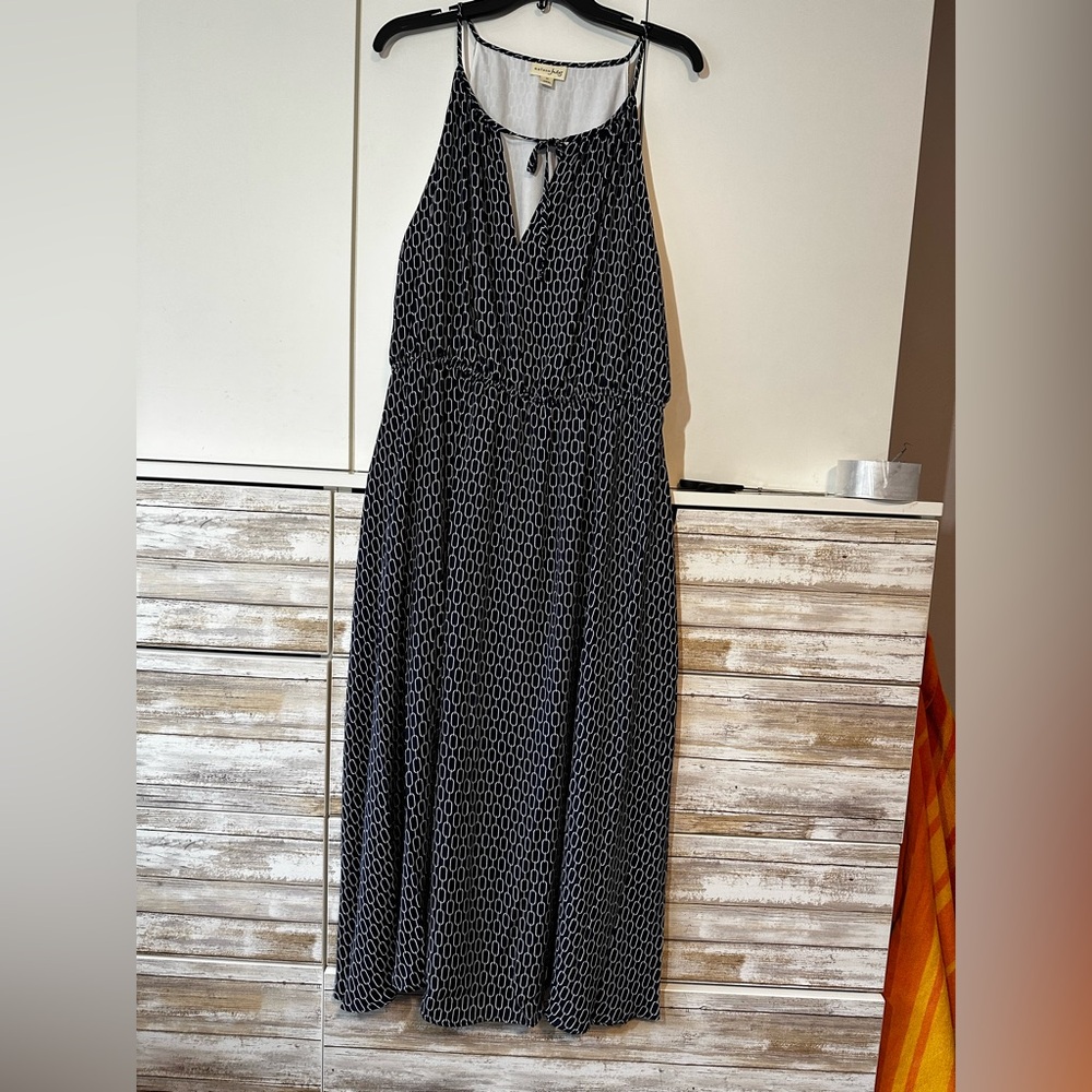 ⚫⚪ Maison Jules Black & White Geometric Sleeveless Maxi Dress NWT